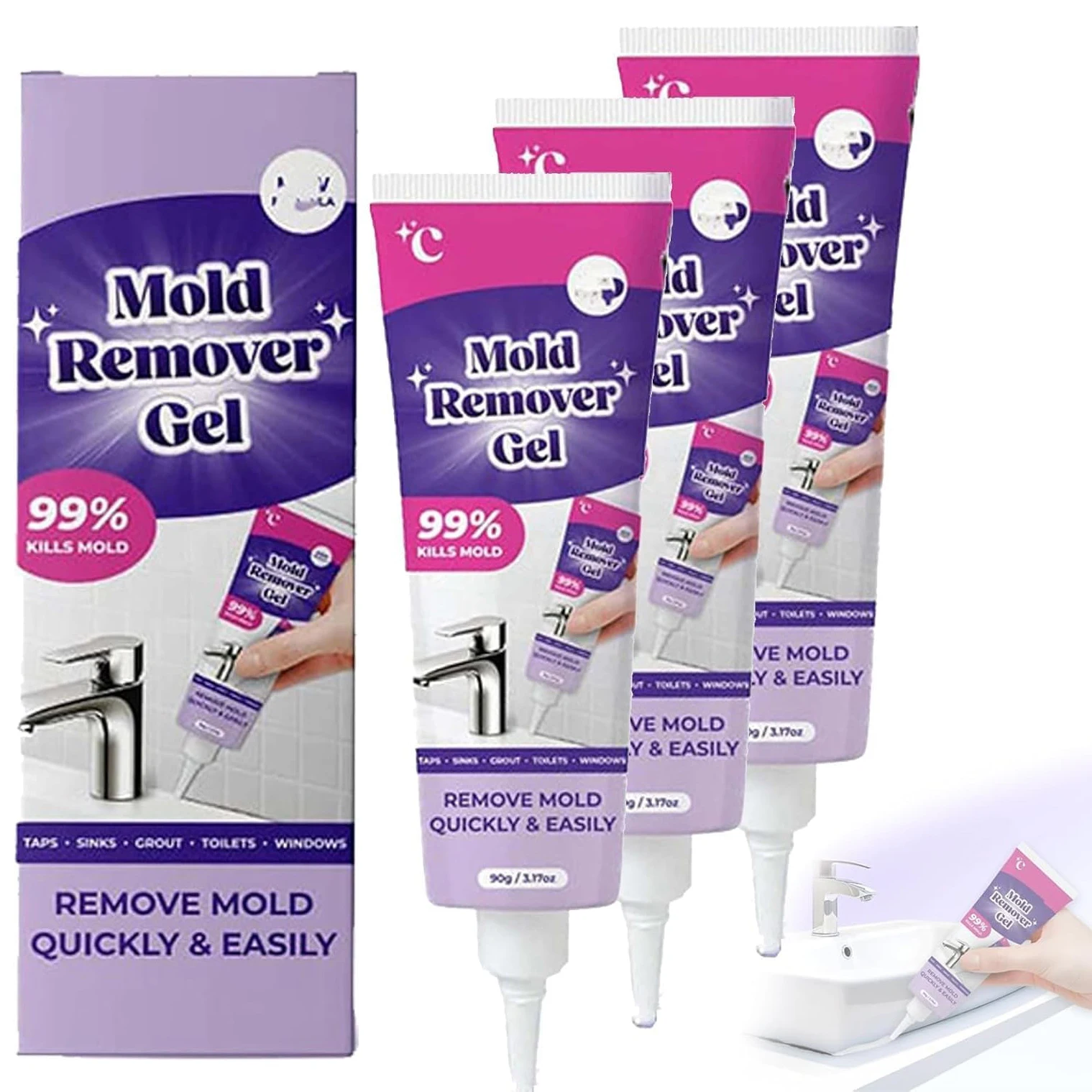 1/3PCS Reiniger Gel Leistungsstarke Haushalts Entferner Gel für Wand Fliesen Mörtel Dichtstoff Badezimmer Reinigung Hause Küche waschbecken Reinigung Image