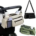 Borsa portaoggetti per passeggino, borsa da viaggio sospesa di grande capacità, borsa per mamma, portabottiglie per telefono, borse per pannolini, accessori per passeggino
