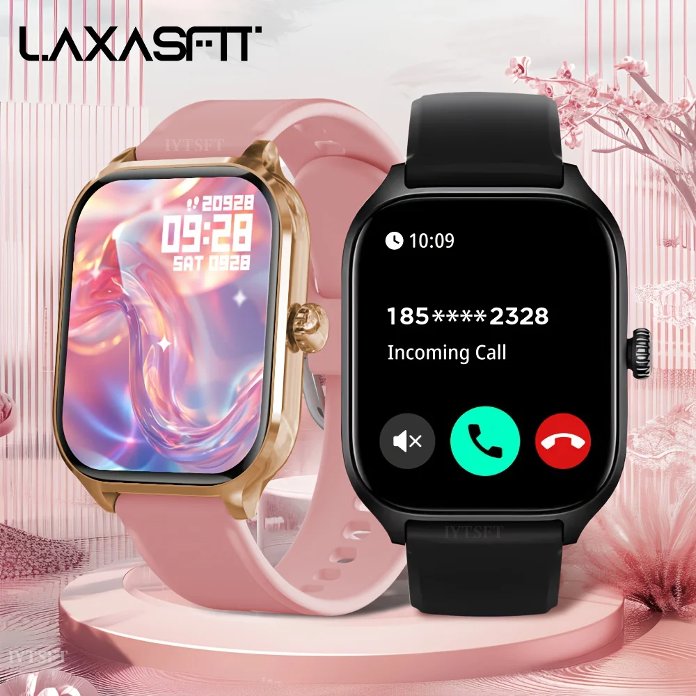LAXASFIT Neue Smartwatch, Fitness-Sportuhr, 2,01 Zoll, voller Touchscreen, Bluetooth, Sprechen, digitale Smartwatch für Männer und Frauen, Geschenk Image