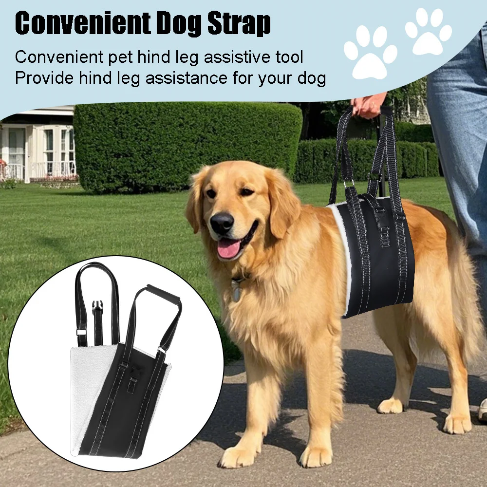 Hundelift-Geschirr, verstellbare Hundeschlinge für die Unterstützung des hinteren Beins, tragbare Hundeschlinge für Hundehilfe und Rehabilitation alter Hundebänder Image