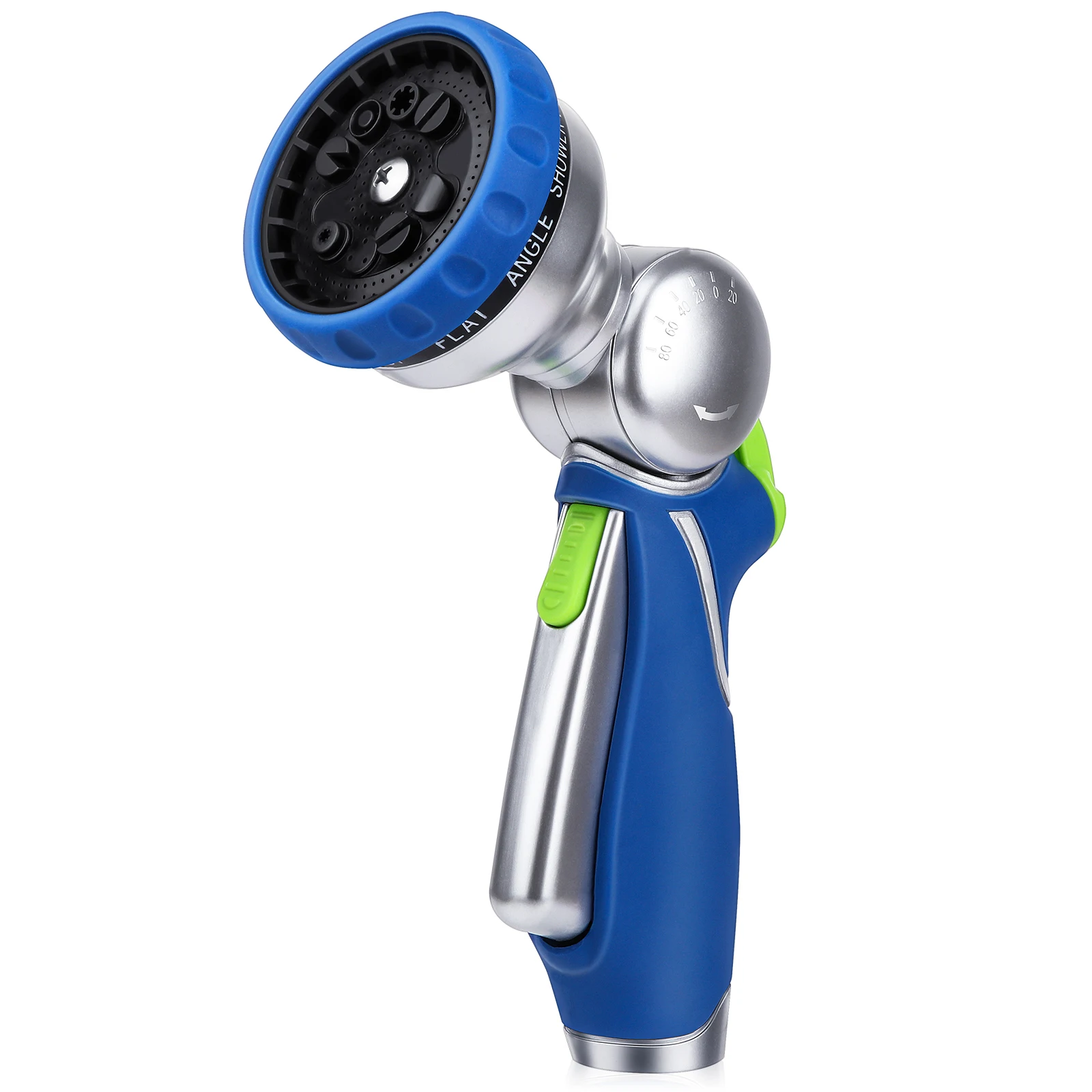 Gartenschlauchdüse mit 180 ° Verstellbarer Drehkopf, 10-Sprühmuster | Selbstsichernder Auslöser | Wasserdurchflusskontrolle Image