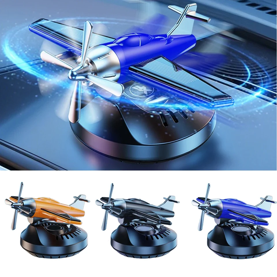 Solar Power Car Air Freshener Helicopter Decor Car Interior Decoration Solar Perfume Diffuser Supplies Car Rotating Aromatherapy