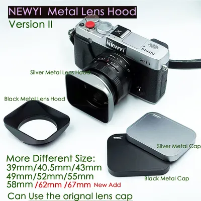 Metall quadratische Schraubblende Gegenlichtblende + Kappe für 37 39 40,5 43 46 49 52 55 58 62 67 mm DV Video Film Kino Camcorder Kamera
