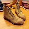 Neue Herbst Vintage Mode Männer Stiefel Handgemachte Flügel Echtes Leder Business Stiefeletten Casual Britischen Wein Rot Motorrad Boot