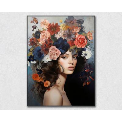 La Casa »Lady mit Blumenschmuck« Wandbild 90x120 cm gerahmt Image