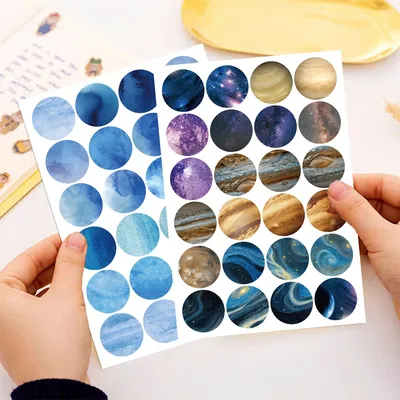 8PCS Monet Garten Runde Dot Aufkleber Spielzeug DIY Laptop Desktop Kreative Dekoration Wasserdichte Aufkleber Image