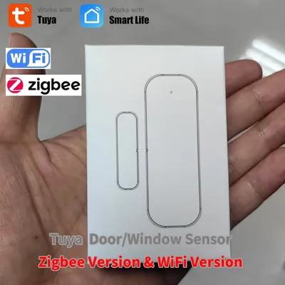 Tuya WiFi or ZigBee Door Window Sensor Smart Home Wireless Door Open Close Detectors APP Remote Alarm Work with Yandex Alexa