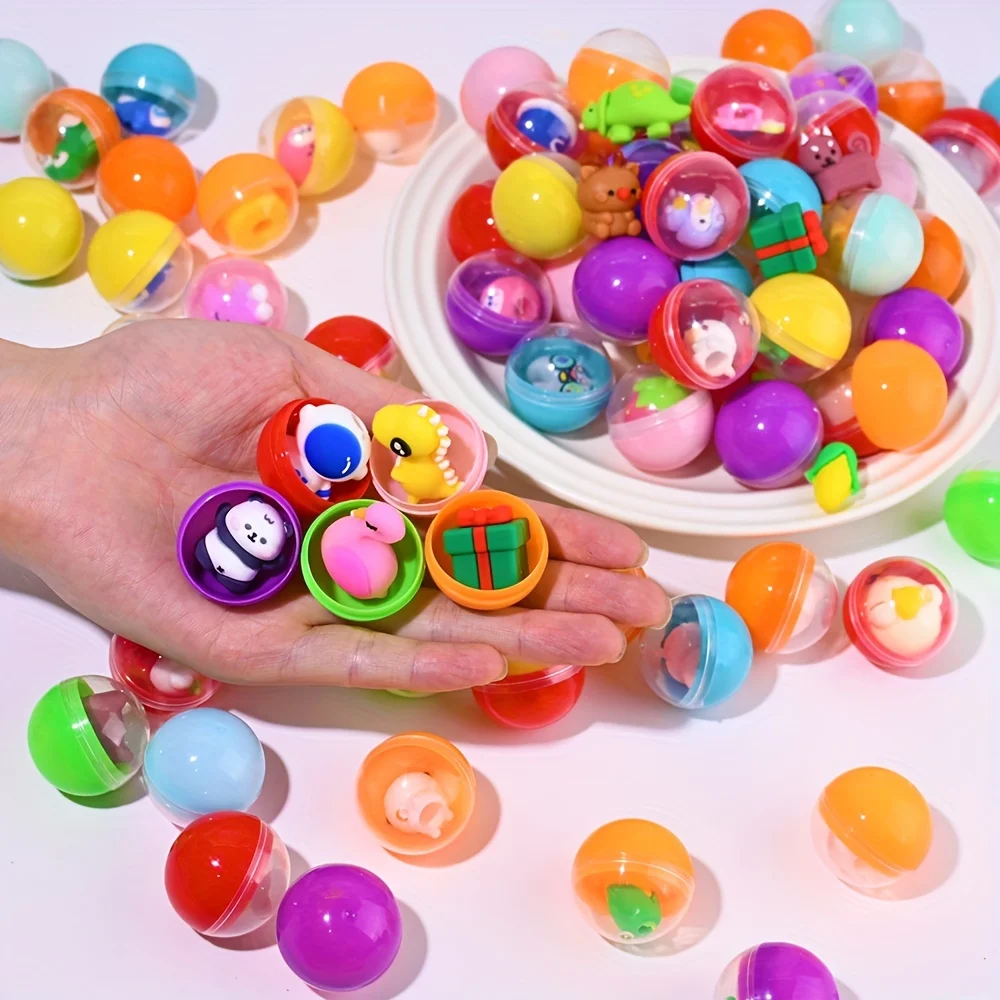 50 Stück lebendige Mini-Kapseln in transparenten Kapseln – ideal für Gumball-Maschinen, Partygeschenke und Überraschungspreise | Sicherer, ungiftiger Kunststoff Image