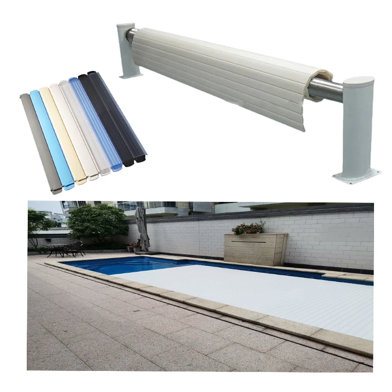 Automatische PC-Latten-Poolabdeckung mit elektrischer Rolle über dem Boden/Einbau, elektrische Sicherheit, Winter-Schwimmbadabdeckung Image