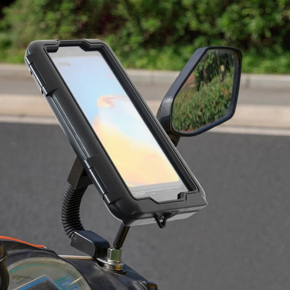 Motorrad Telefon Halter 360 Grad Rotation Handy Klemme Motorrad Smartphone Halterung Roller Telefon Clip Für 4-7,4 Zoll