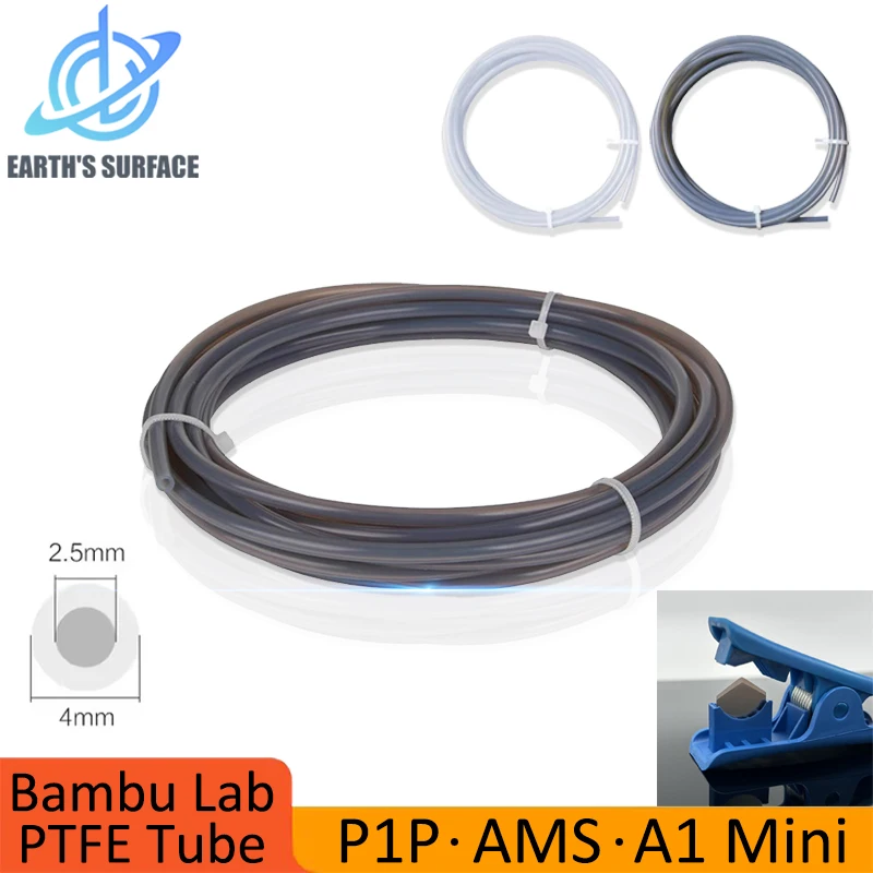 Mini-3D-Drucker PTFE-Rohr 1,75 mm Bambulab Ptfe-Rohr 4 m Weiß Grau AMS LITE für Bambu Lab Ptfe-Rohr 2,5 mm 4 mm Filamentteile Image