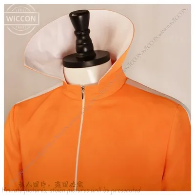 Vektorfilm Comic Con Kostüm Orange Jakect Hose Brille Outfits Set Pilzförmige Perücke Halloween Fancy Suit Party Anzug Vector Image
