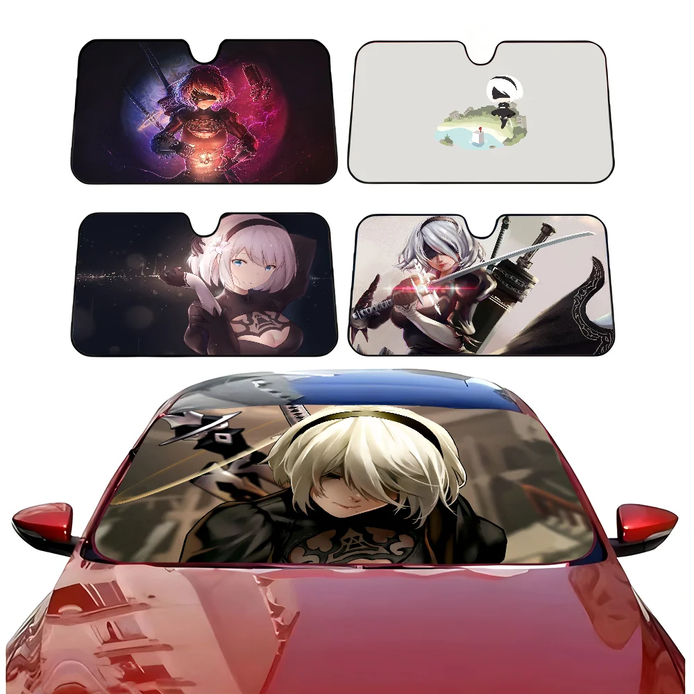 NieR Automata Windschutzscheiben-Sonnenschutz, Autofenster, Windschutzscheiben-Abdeckung, Sonnenschutz, Auto-Sonnenblende, Autoabdeckungen Image