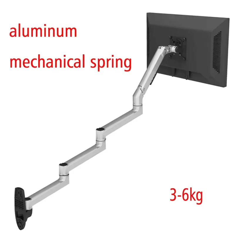 D-MOUNT 7014 Aluminium Mechanische Feder 17"-32" TV-Monitor Wandhalterung extra 4-teilig langer Arm Vollbewegung drehen 3-6 kg Image