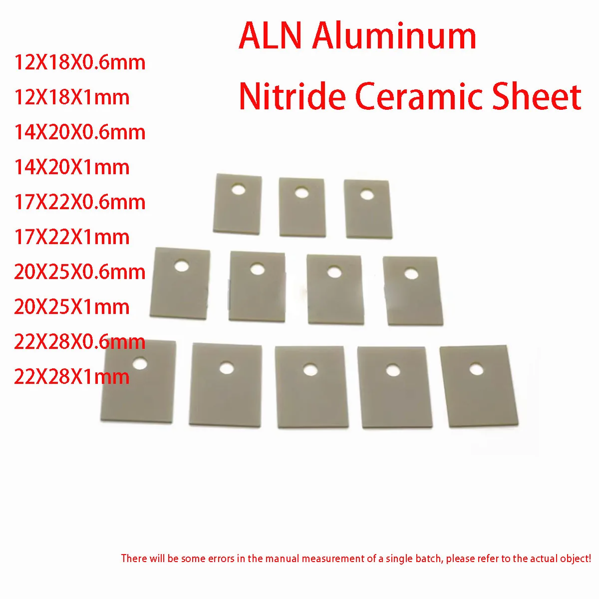 50 Stück ALN-Tabletten, Aluminiumnitrid, Aluminiumnitrid-Keramikplatte, hohe Wärmeleitfähigkeit, Isolierplatte, Dicke 0,6 mm/1 mm Image
