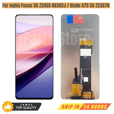 iParts Replacement New Display for ZTE Nubia Focus 5G Z2455 NX302J Blade A75 5G Z2357N LCD Touch Screen Digitizer Assembly OEM