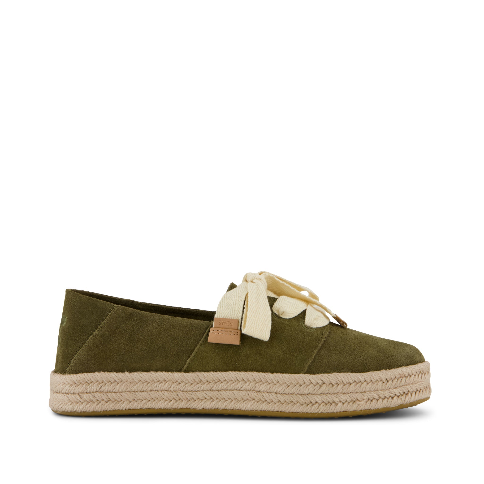 Women's Carolina Lace-Up Espadrille Military Olive Suede | Green/Brown | Size 6.5 | TOMS Official Site - Shoes, Accessories, & Apparel