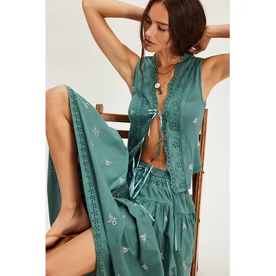 Gesibelle Embroidered Set at Free People in Soft Sea, Size: XS