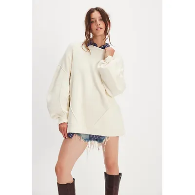 We The Free Zedd Tunic at Free People in Nilla Cream, Size: XL