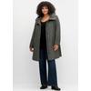 Kurzmantel SHEEGO, Damen, Gr. 52, schwarz-weiß (schwarz, weiß), 90% Polyester, 10% Wolle, Mäntel