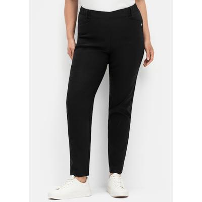 Stretch-Hose SHEEGO, Damen, Gr. 23, Kurzgrößen, schwarz, 70% Viskose, 25% Polyester, 5% Elasthan, unifarben, Hosen Image