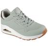 Sneaker SKECHERS "UNO GOLDEN AIR", Damen, Gr. 35, grün (sage grün), Lederimitat, sportlich, Schuhe, Freizeitschuh, Halbschuh, Schnürschuh mit Metallic-Einsatz