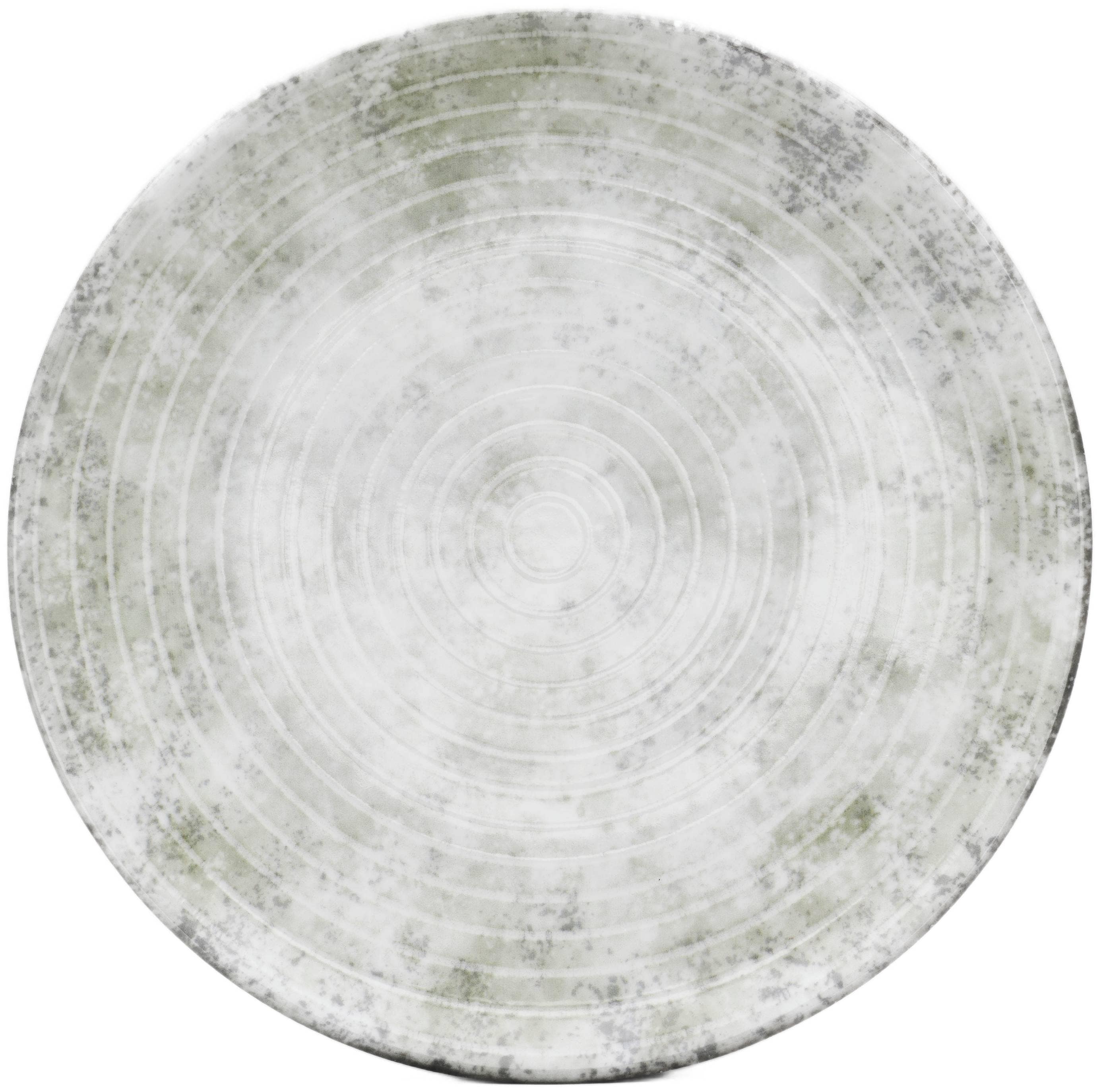 Speiseteller VAN WELL "Korfu, flacher Teller 28 cm, 6 Stück", grau, H:3cm Ø:28cm, Porzellan, Speiseteller, mit Digitaldruck, spülmaschinen- und mikrowellengeeignet