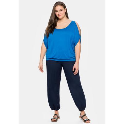 Schlupfhose SHEEGO, Damen, Gr. 48, Normalgrößen, blau (marine), 100% Viskose, unifarben, Hosen Image