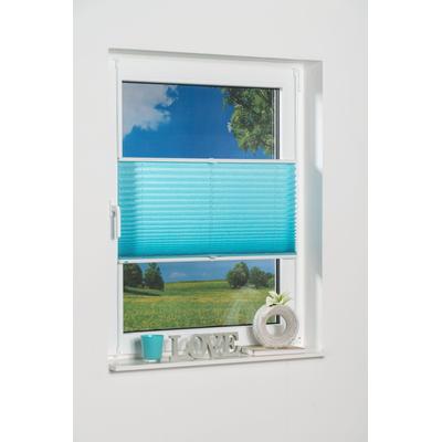 Plissee K-HOME "Klemmfix Pisa" Gr. 4, blau (eisblau), B:70cm H:130cm, Obermaterial: 100% Polyester, Plissees, Crushed-Optik Image