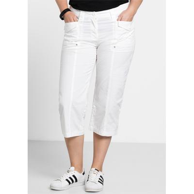 3/4-Hose SHEEGO, Damen, Gr. 50, weiß, 97% Baumwolle, 3% Elasthan, unifarben, Hosen Image
