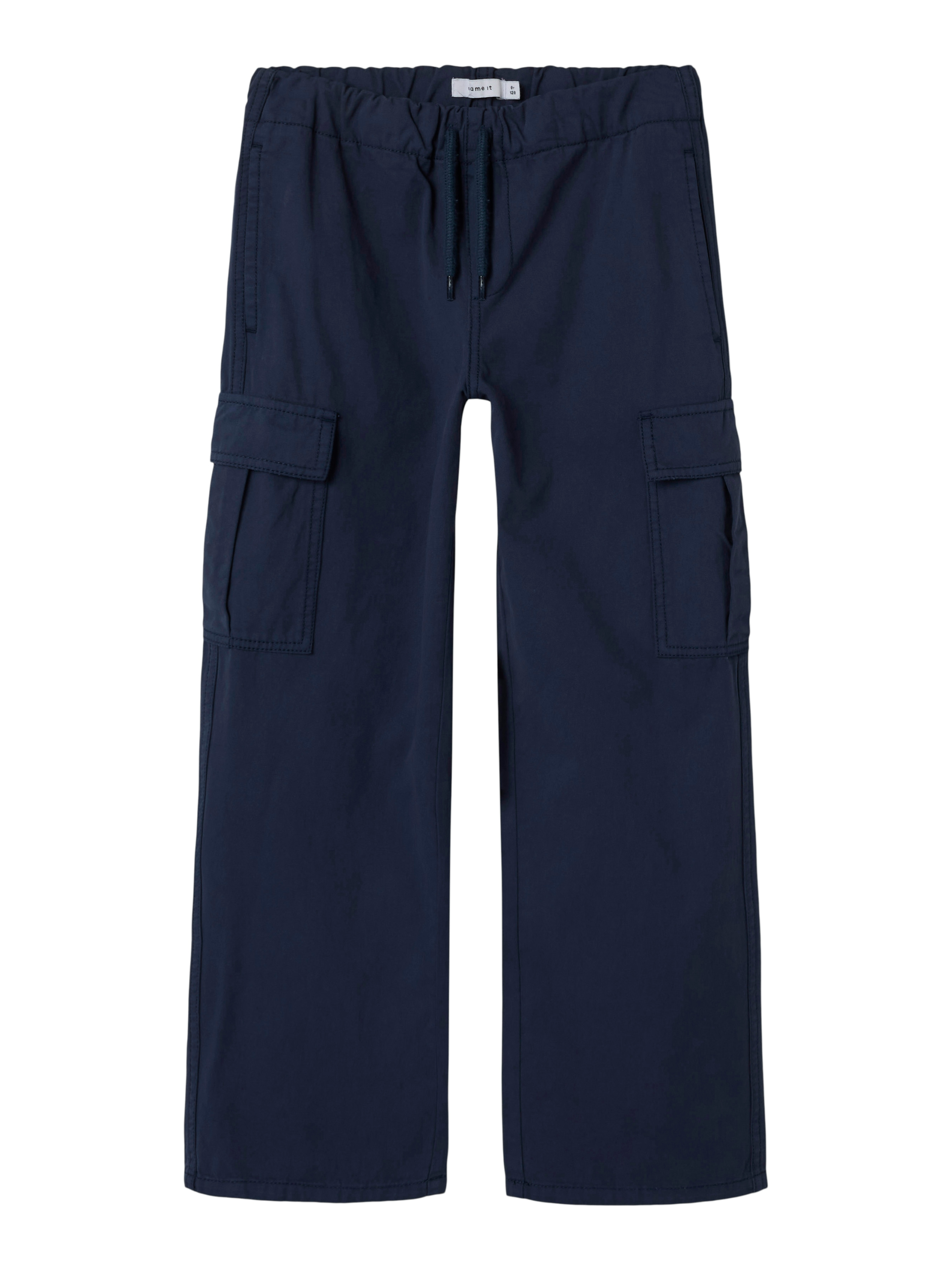 Cargohose NAME IT "NKMRYAN TWILL CARGO PANT S 5553-VA TB", Jungen, Gr. 152, N-Gr, blau (mood indigo), Web, Obermaterial: 100% Baumwolle, unifarben, straight fit knöchellang, Hosen Image
