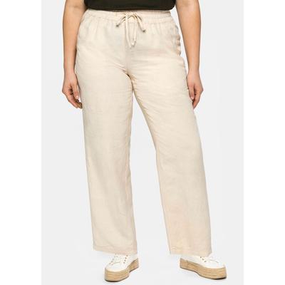 Leinenhose SHEEGO, Damen, Gr. 44, beige (natur), 55% Leinen, 45% Viskose, unifarben, Hosen Image