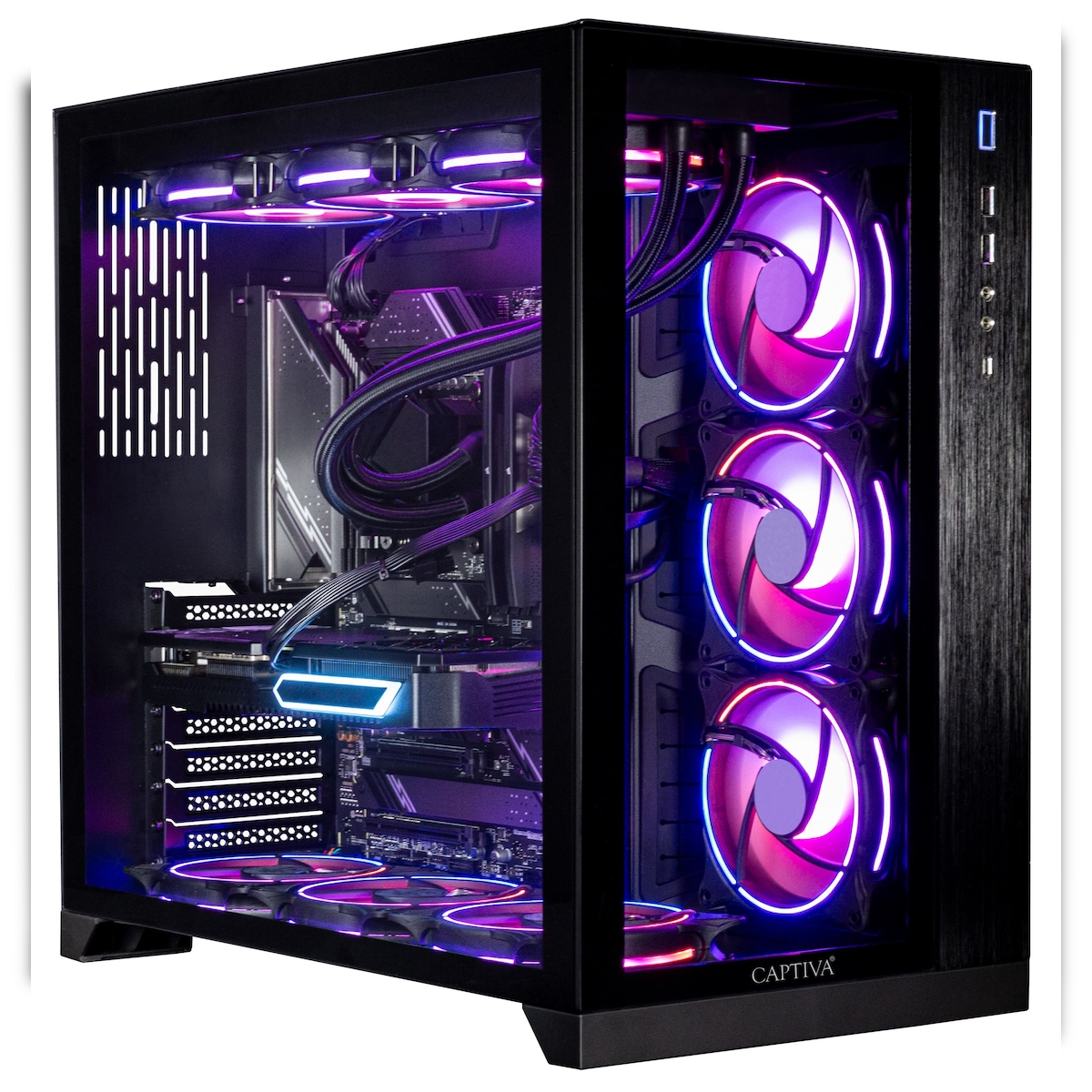 Captiva PC Highend Gaming R89-721 (Ryzen 7 9800X3D/RTX5070 Ti 16GB GDDR7/SSD 2TB/32GB/WLAN/w/o OS) Image