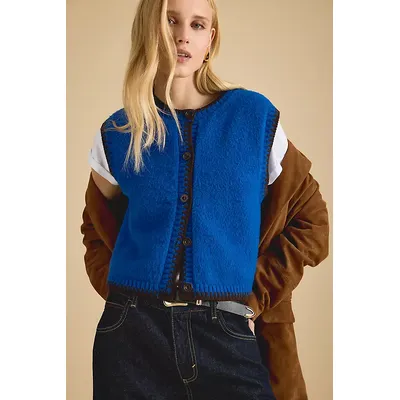 Maeve Blanket Stitch Knitted Vest