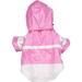 Pink & White Two-Tone Pvc Waterproof Adjustable Pet Raincoat, X-Small
