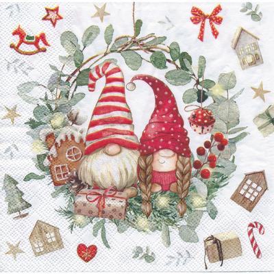 Papierservietten Weihnachtswichtel, 33 x 33 cm, 20 Stück Image