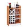 relaxdays Großes Weinregal mit Glashalter braun, 63x96x35 cm