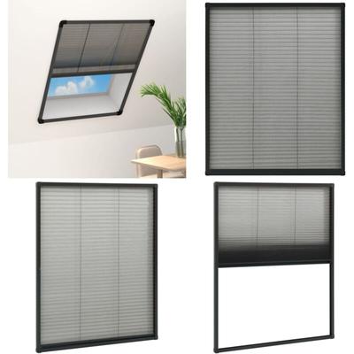 Vidaxl - Insektenschutz-Plissee für Fenster Aluminium Anthrazit 80x100cm - Dachfensterschutz Image