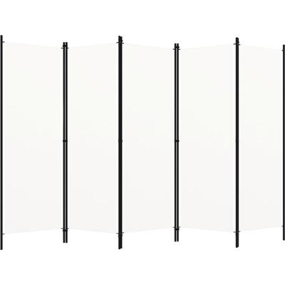 5-tlg. Raumteiler,Paravent,Trennwand,Stellwand Sichtschutz Balkon Cremeweiß 250x180 cm XDFNX606388 Image
