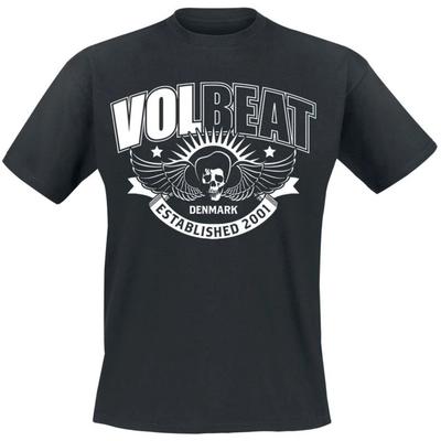 TEMU Official Band Graphic Men's T-shirt- Skull& , Black With White Print, Breathable 100% Cotton, Loose Fit Casual Short Sleeve Tee, Machine Washable Image
