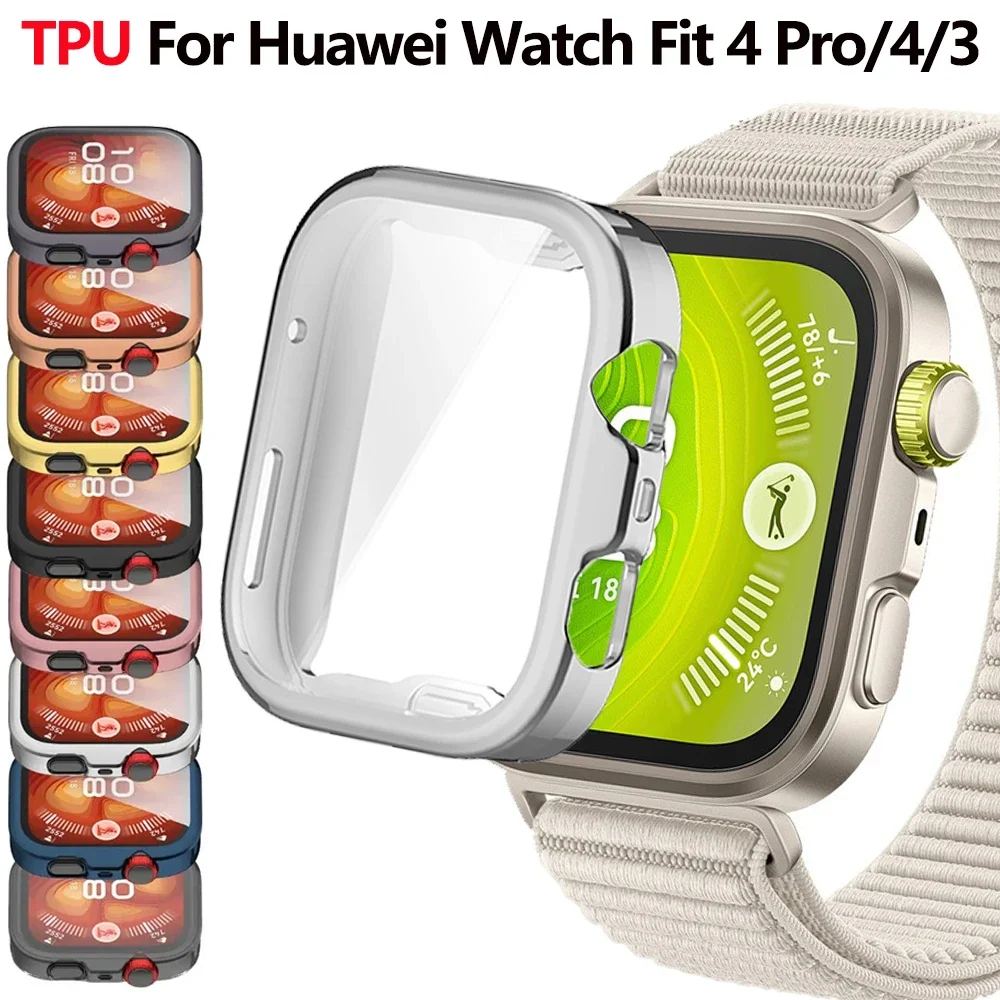 Weiche TPU-Hülle für Huawei Watch Fit 4/Pro/3 Bumper Displayschutzfolie Smart Watch Shell für Huawei Watch Fit 4 Pro Hülle Zubehör Image