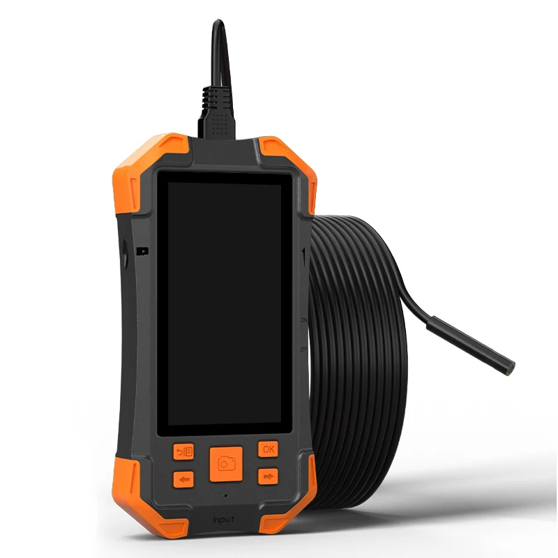 4,3 Zoll 1080P Endoskopkamera, 8 mm Doppelobjektiv, industrielles Endoskop, 9 LEDs, IP68, wasserdicht, für Rohr-Automobil-Motor-Kanalinspektion Image