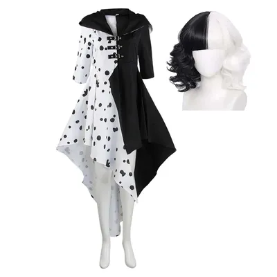 Halloween Party Anime 101 Hunde Königin De Vil Cruella Cosplay Kostüm Image