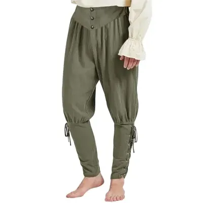 Herren mittelalter liche Knöchel hose Renaissance Pirat Schnürung konische Halloween Leinen Kostüm hose Image