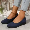 Frau Casual Runde Kappe Nette Wohnungen Flock Mocasines Ballerina Kirche Wohnungen Weibliche Wildleder Elegante Weiche Sohle Mama Blau Grün Rot Schuhe
