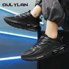 Oulylan Air Kissen Atmungsaktive Männer Schuhe Casual Dicken Sohlen Mesh Turnschuhe Outdoor Sport Reine Schwarz Laufschuhe Größe 39-44