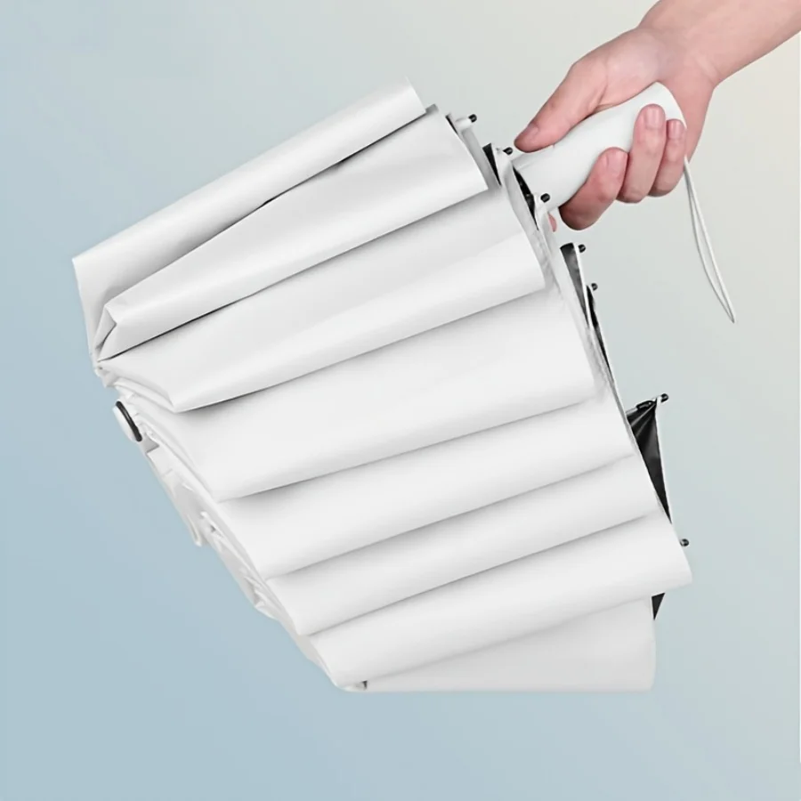 60 Rippen, automatischer Regenschirm, Sonnenschutz, großer kompakter Regenschirm für Regen und UV-Schutz, Sonnenschutz, Regenschirm, Reisen, 1 Stück Image