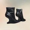 Schwarz Seltsame Stil Heels Spitz Stiefeletten Seitlichem Reißverschluss Frauen Schuhe Mode Party Bankett Dating 2025, Zapatos Para Mujere