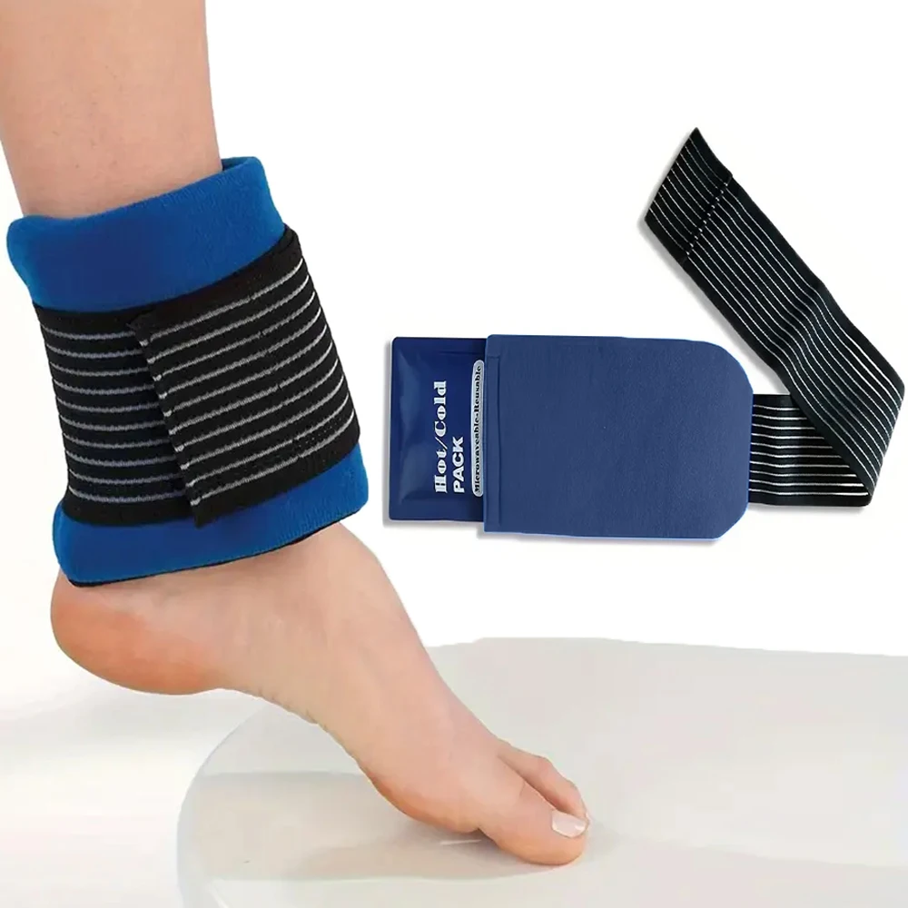 Eisbeutel mit elastischem Riemen, wiederverwendbare Kalt- und Heiß-Therapie-Packs für Sportverletzungen, Erste Hilfe, Knie, Rücken, Handgelenk, Schulter, Arm, Schmerzlinderung Image