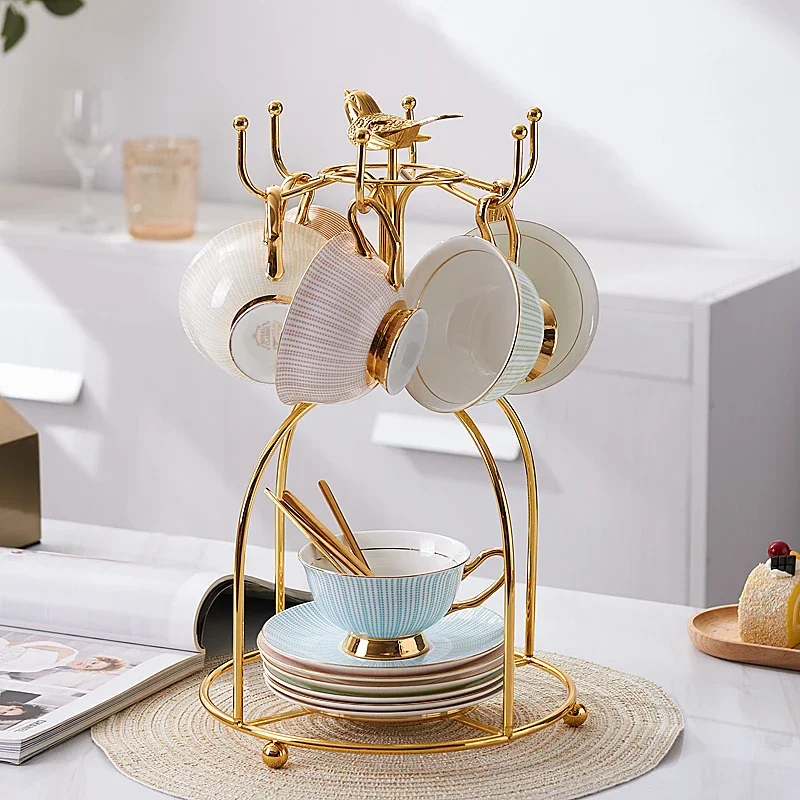 Bone China Teetasse Löffel Set 200 ml Eleganter Kaffee Gold Porzellan Keramik Teetasse Café Espresso Britische Tasse